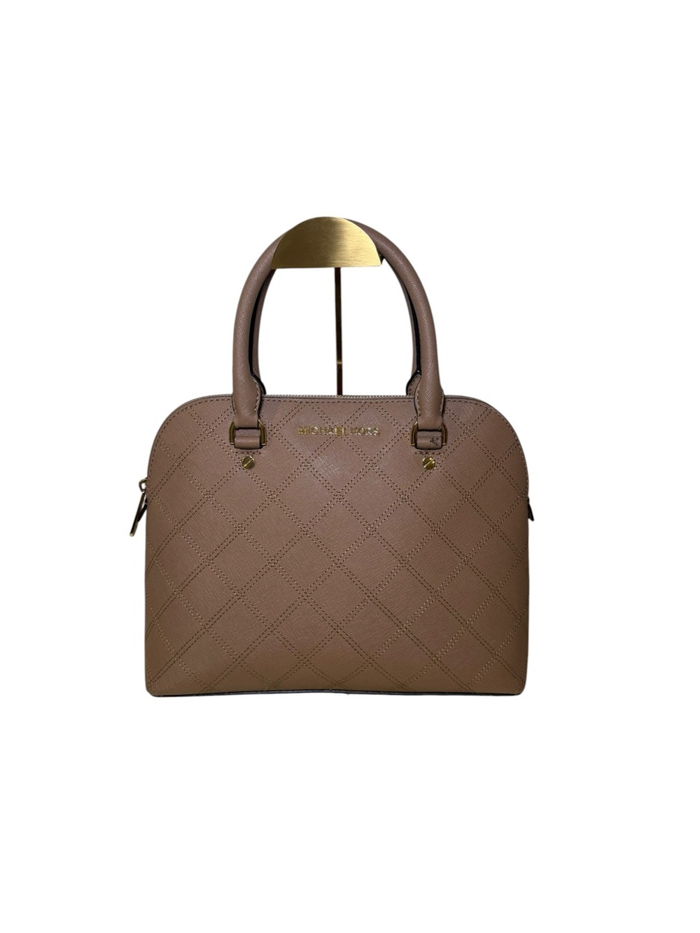 Michael Kors Cindy Medium Quilted Saffiano Leather Dome Satchel